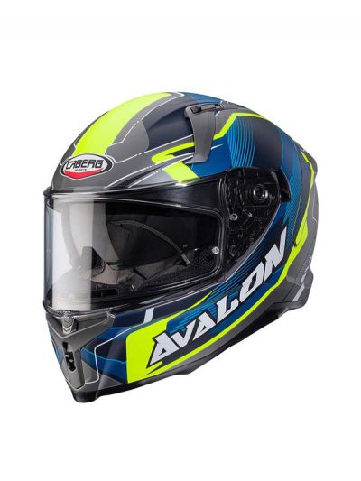 Čelada AVALON X OPTIC mat siva/modra/fluo rumena