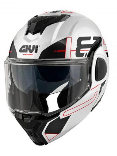 ČELADA modular GIVI X.36 VERTIGO Bela-črna-rdeča