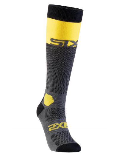 Nogavice SIXS LONG RACING V2 sivo-rumene