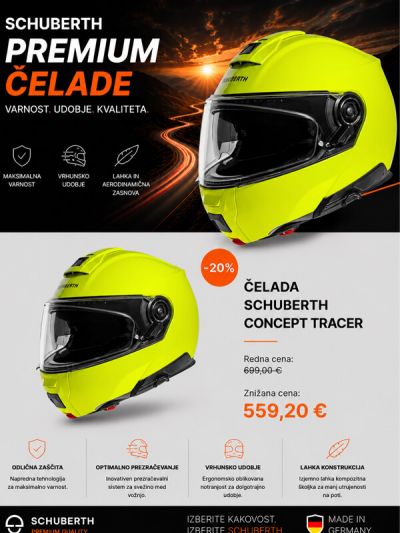 Preklopna čelada SCHUBERTH C5 Solid Fluo rumena