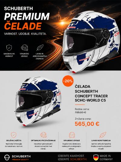 Preklopna čelada SCHUBERTH C5 Globe modra