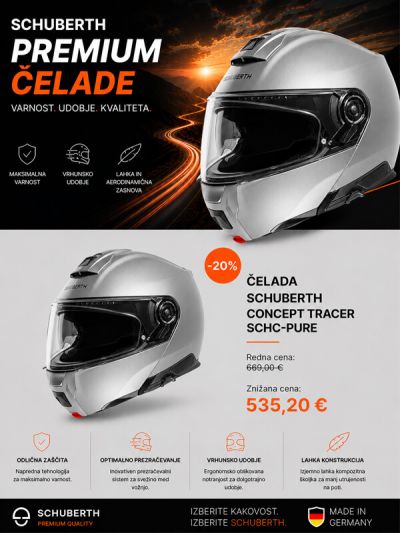Preklopna čelada SCHUBERTH C5 Solid srebrna